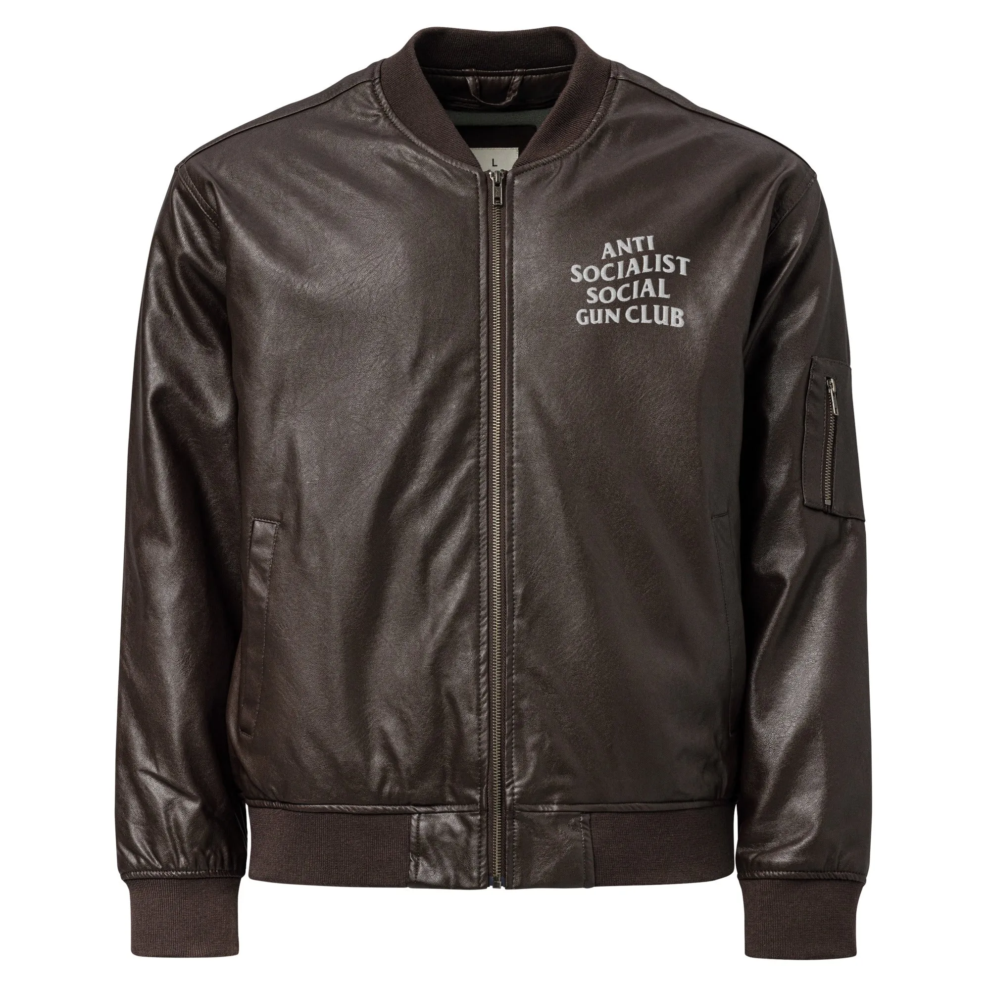 Anti Socialist Social Gun Club Faux Leather Bomber Jacket
