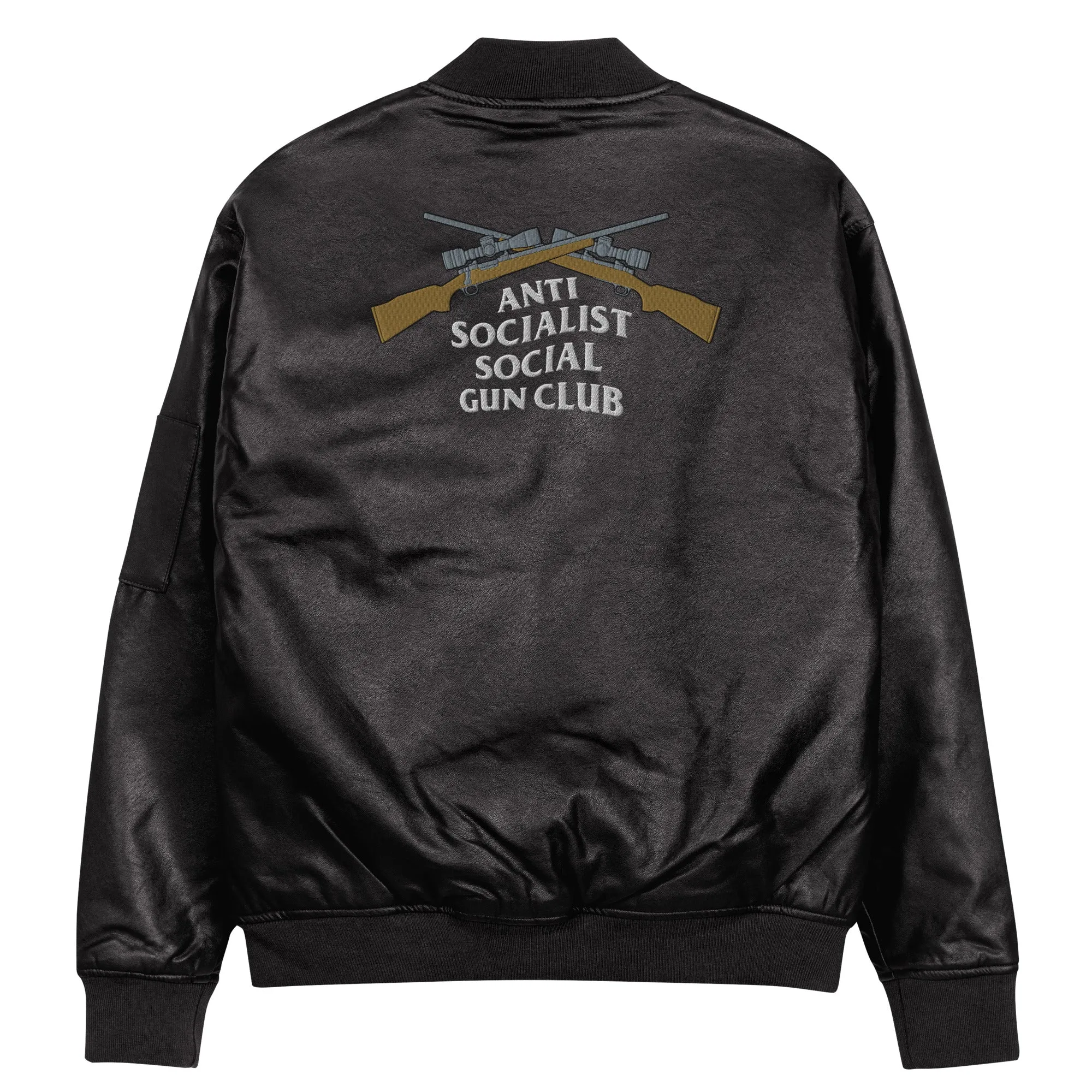 Anti Socialist Social Gun Club Faux Leather Bomber Jacket