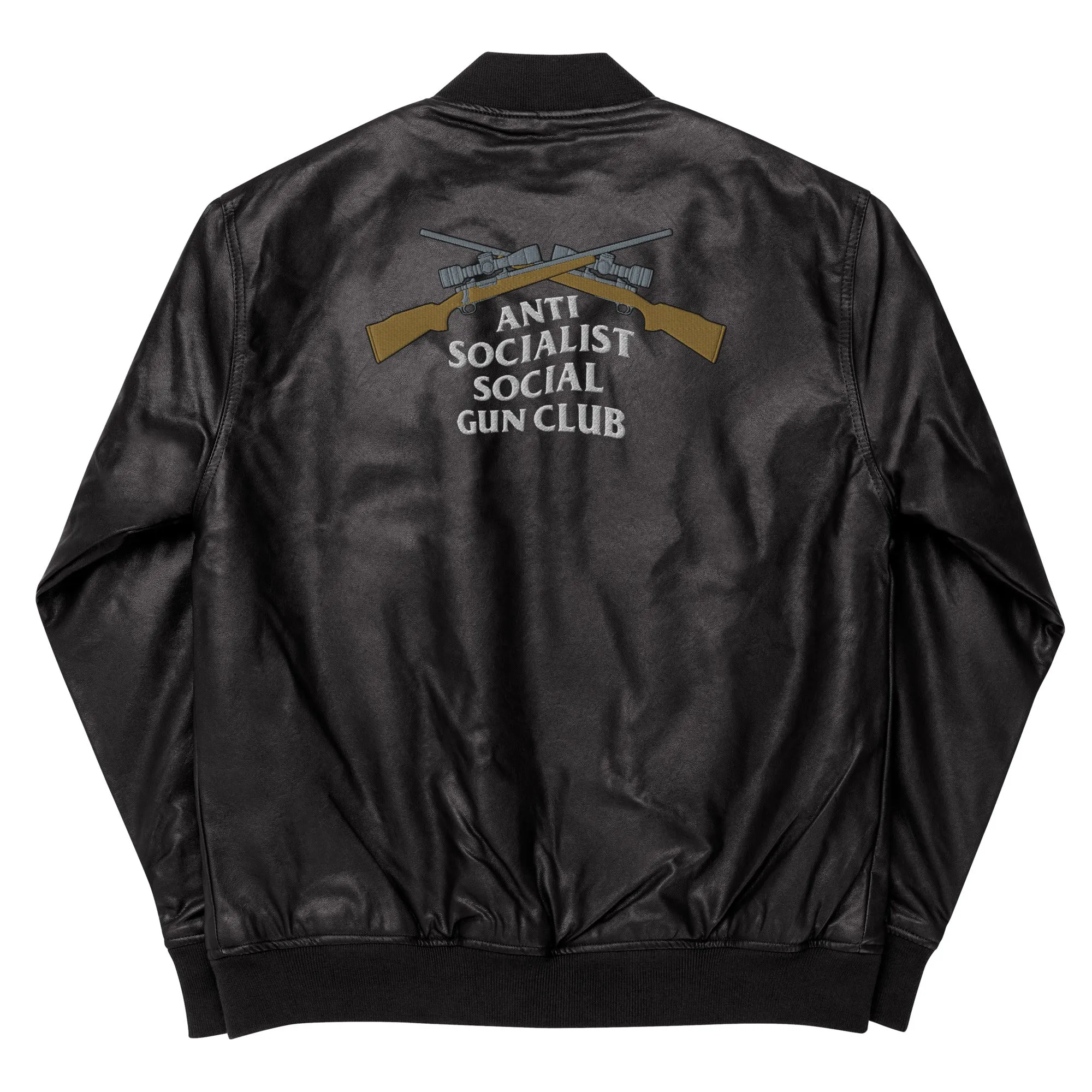 Anti Socialist Social Gun Club Faux Leather Bomber Jacket