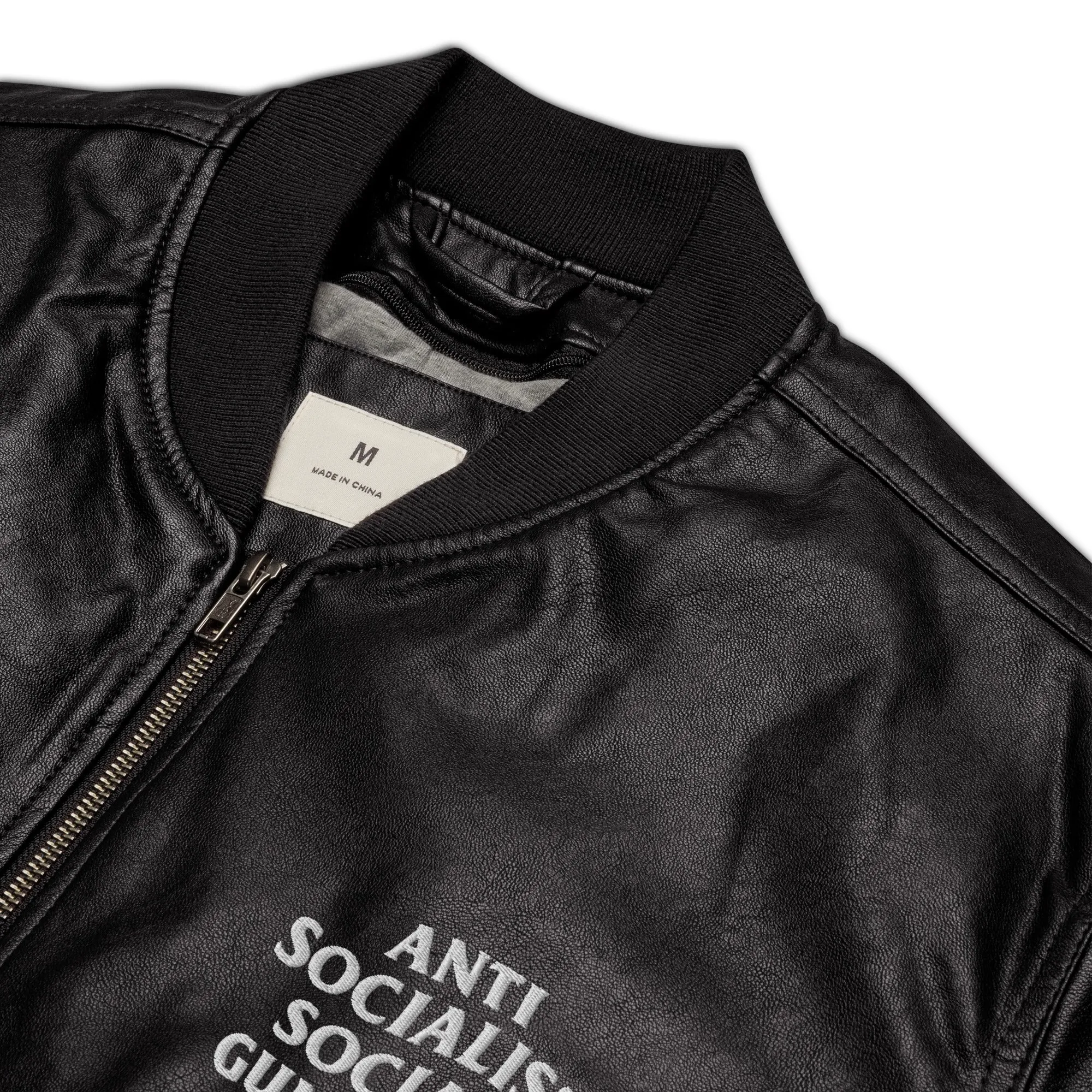 Anti Socialist Social Gun Club Faux Leather Bomber Jacket