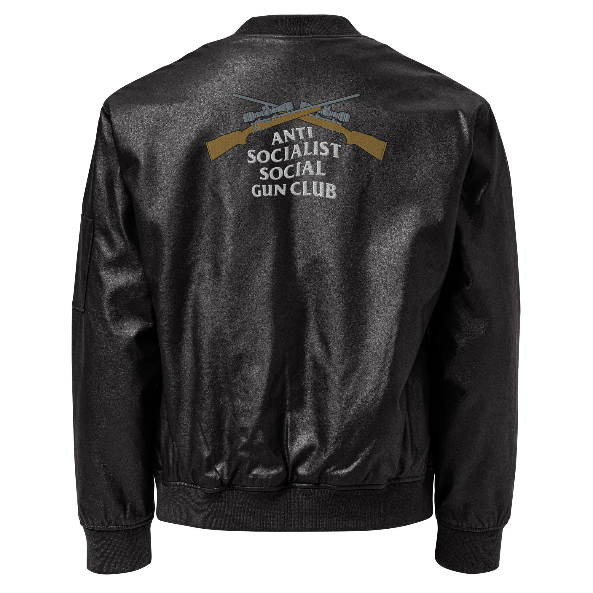 Anti Socialist Social Gun Club Faux Leather Bomber Jacket