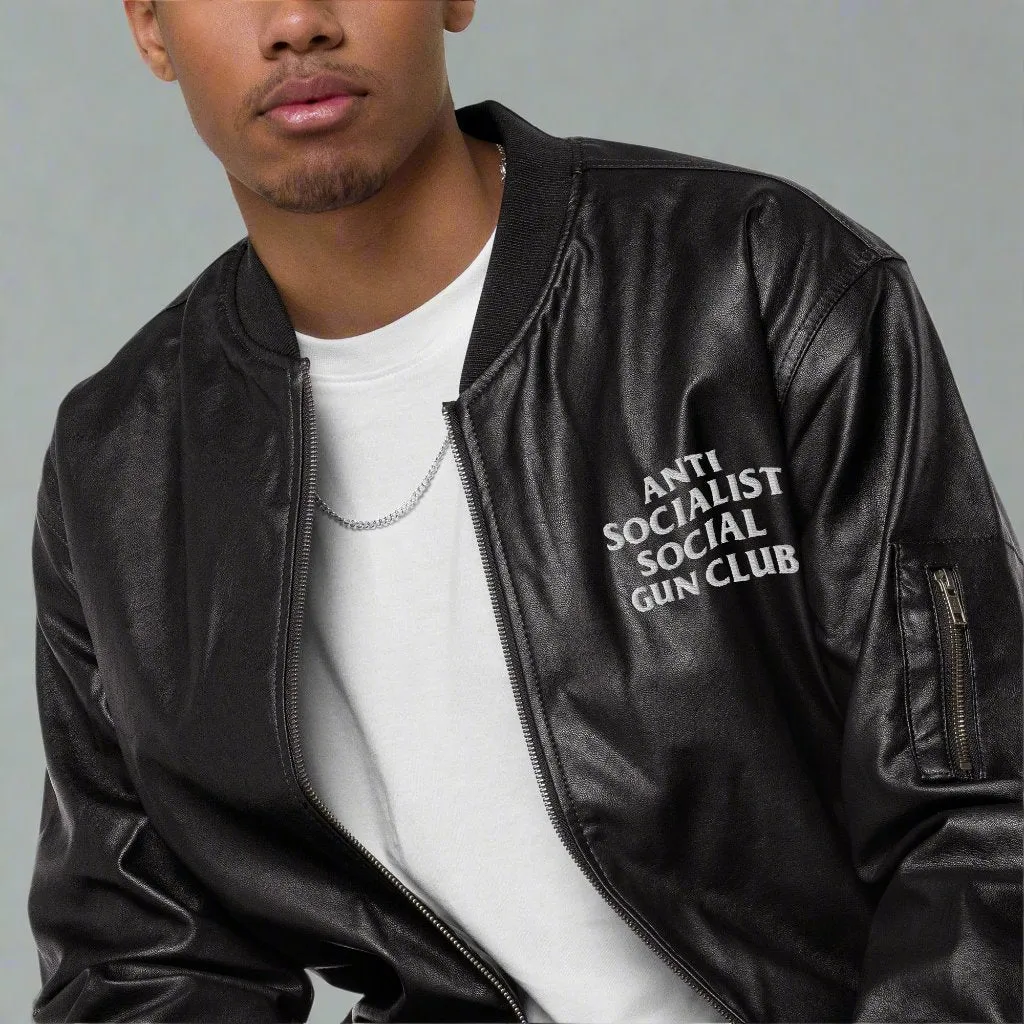 Anti Socialist Social Gun Club Faux Leather Bomber Jacket