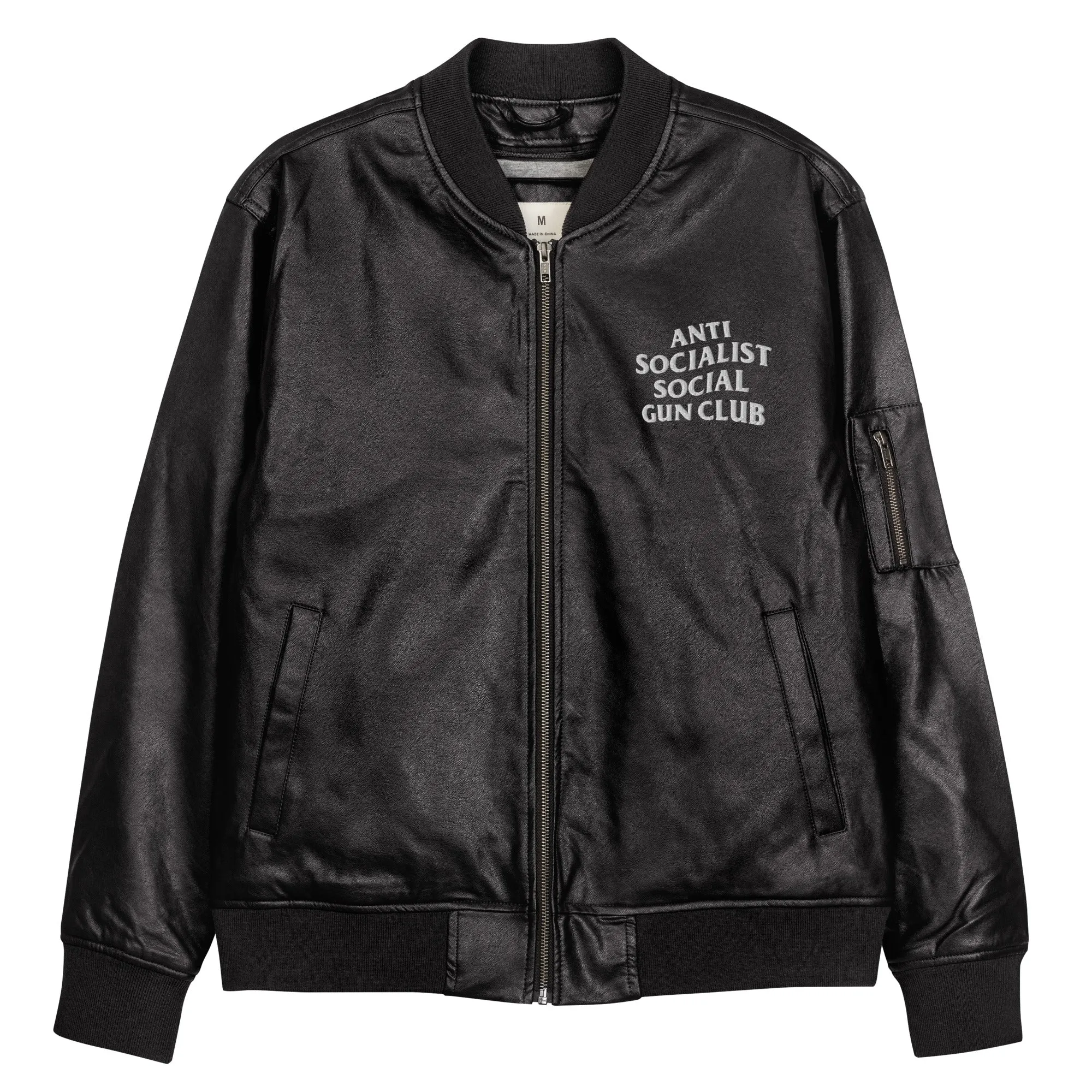 Anti Socialist Social Gun Club Faux Leather Bomber Jacket