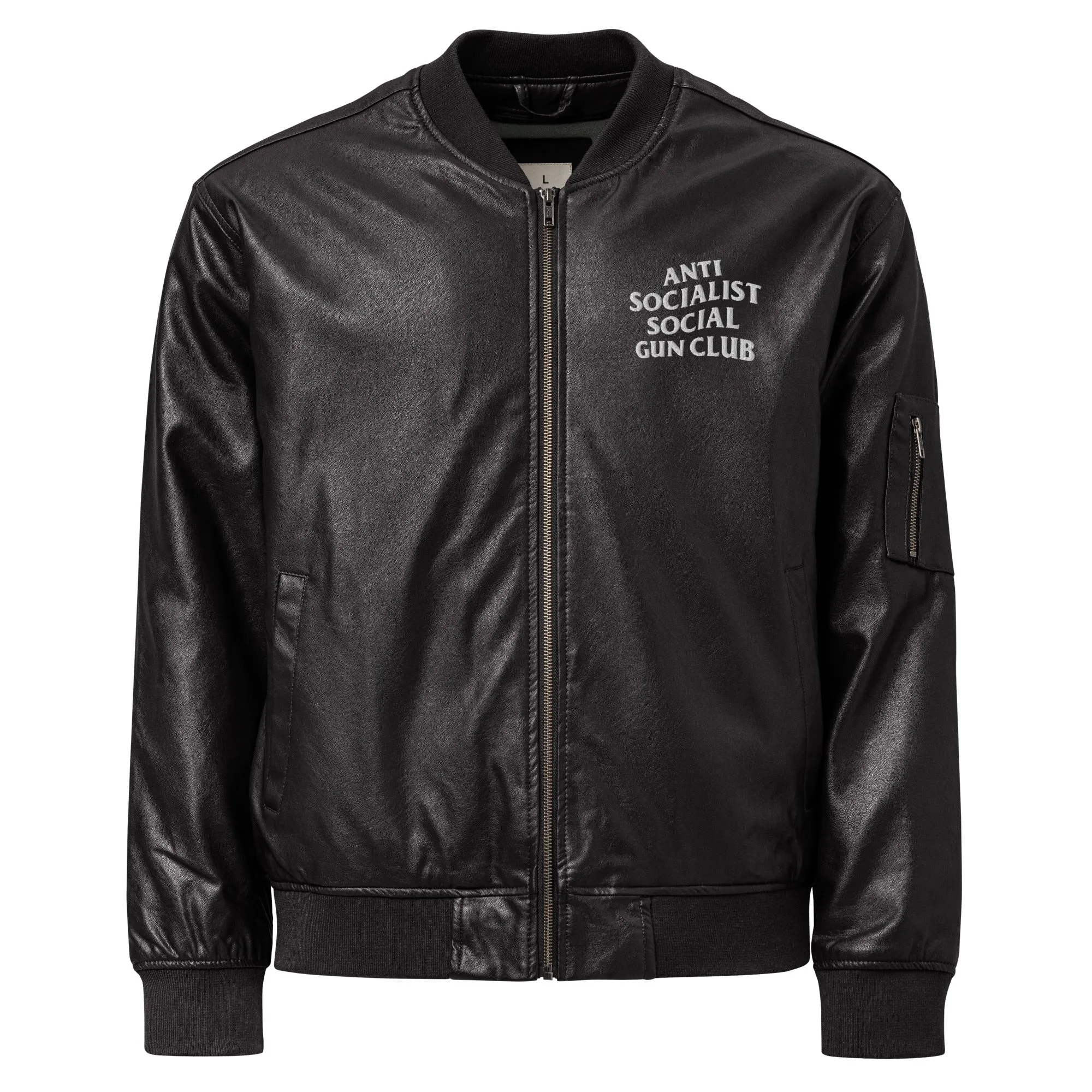 Anti Socialist Social Gun Club Faux Leather Bomber Jacket