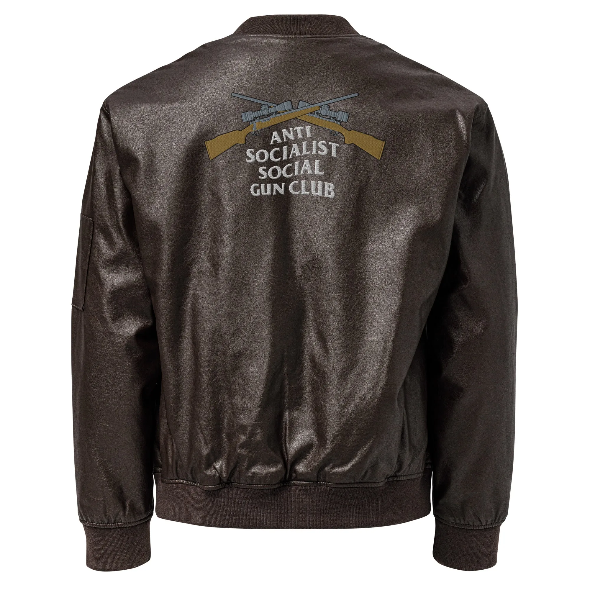 Anti Socialist Social Gun Club Faux Leather Bomber Jacket