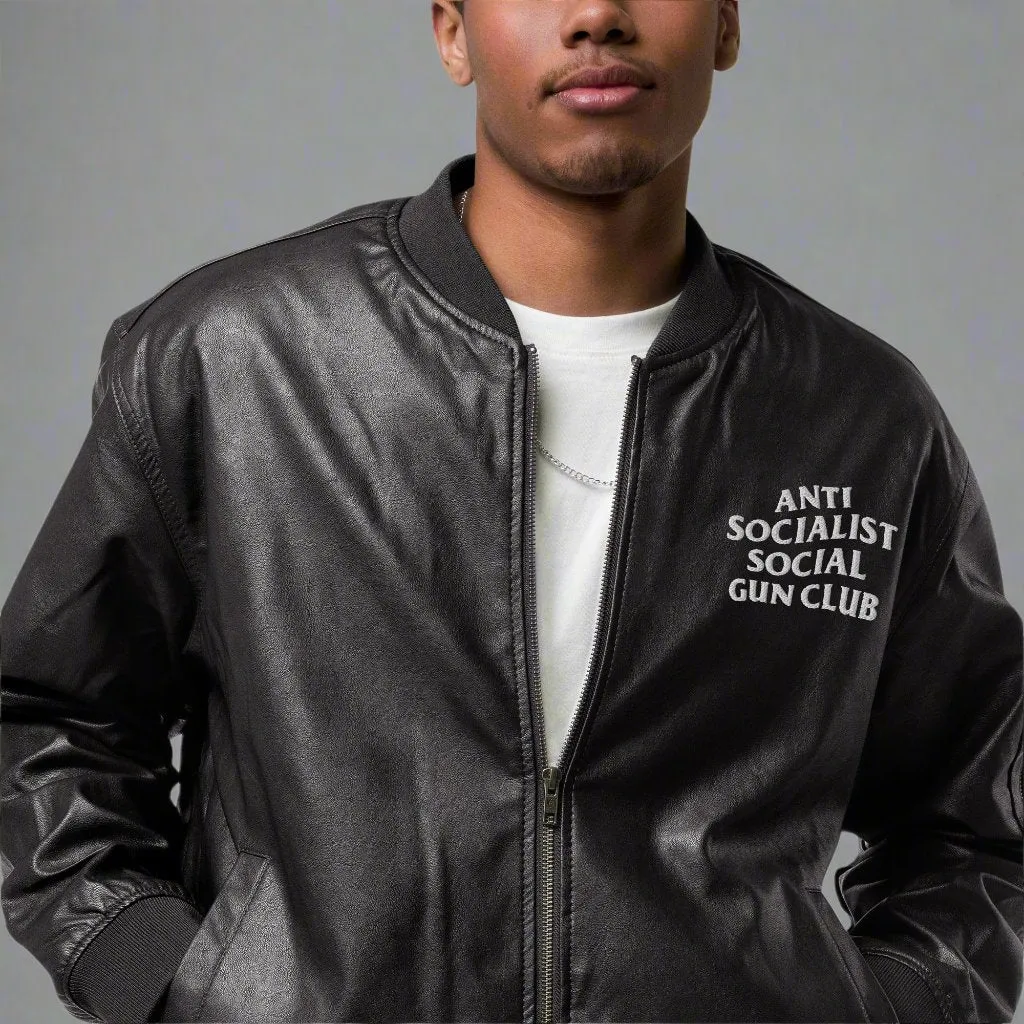 Anti Socialist Social Gun Club Faux Leather Bomber Jacket