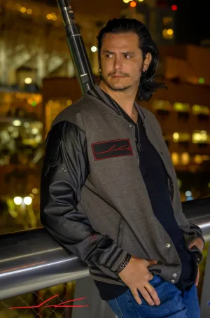 Black on Gray Origins Bomber Jacket