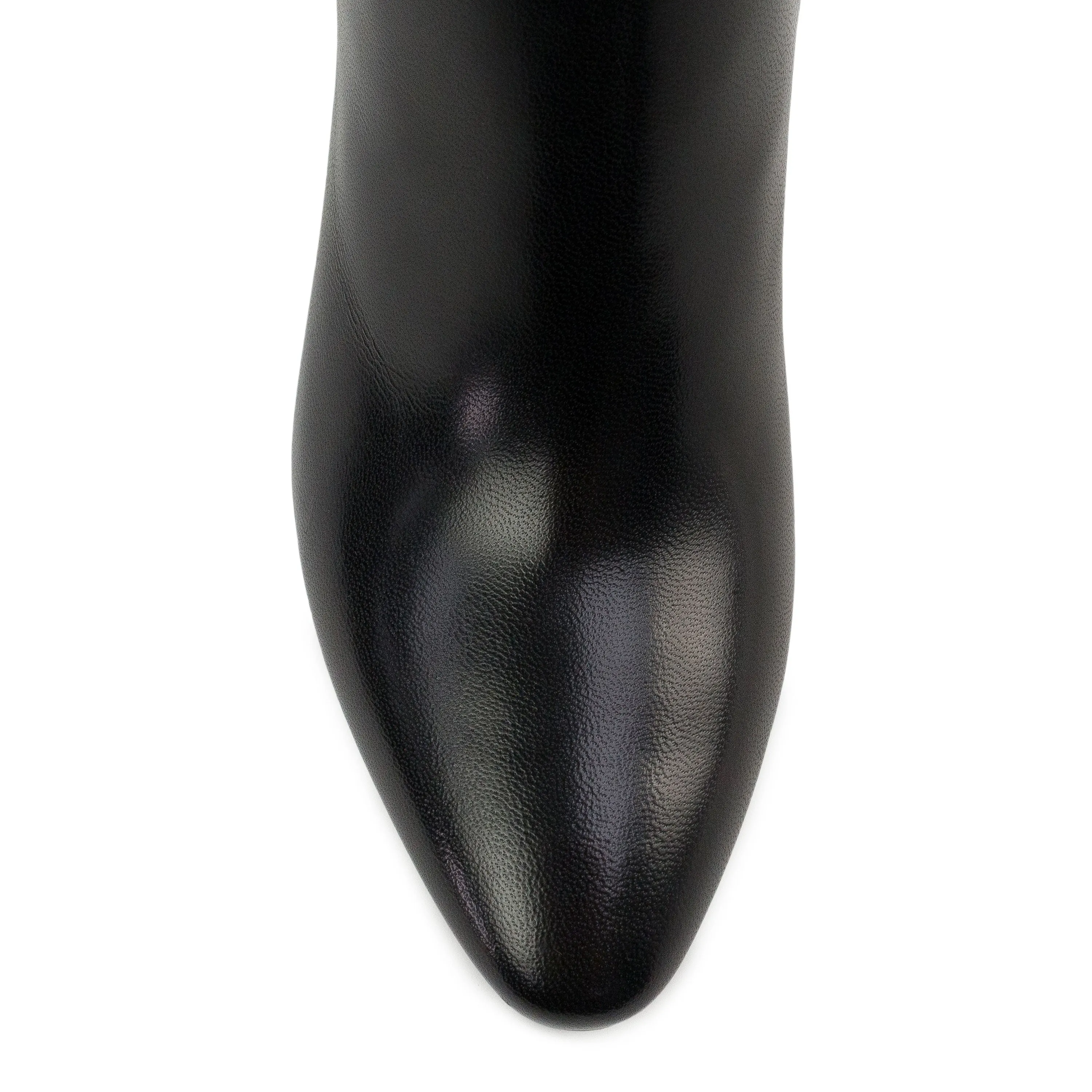 BLACK WOODEN HEEL KNEE-HIGH BOOTS