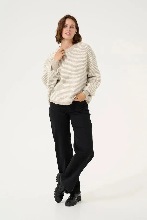 KAFFE KAellery Sweater Stone/Taupe