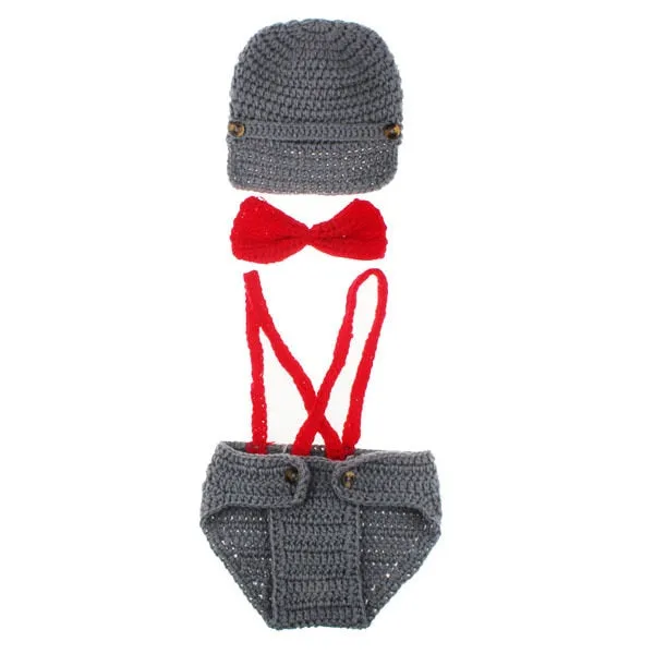 Knitted Newborn Suspender Pants