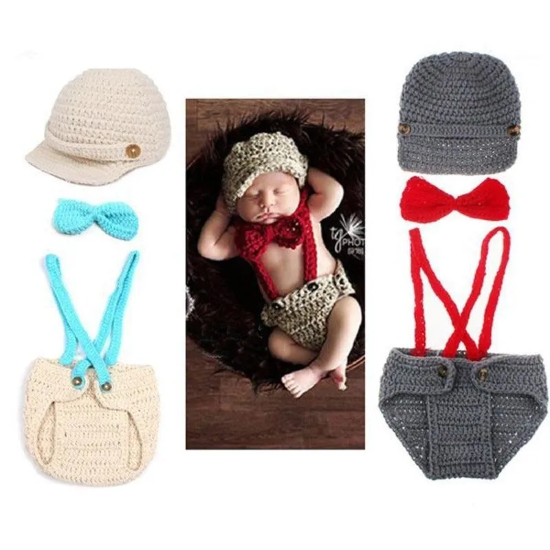 Knitted Newborn Suspender Pants