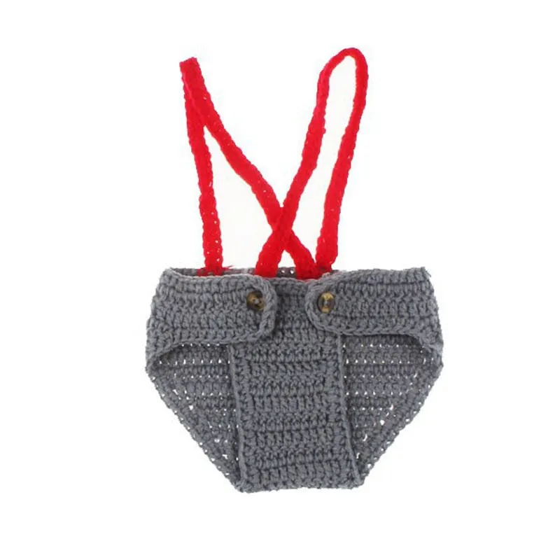 Knitted Newborn Suspender Pants