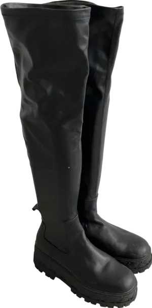 Kurt Geiger Black Trekker Knee Boots UK 8 EU 41 👠