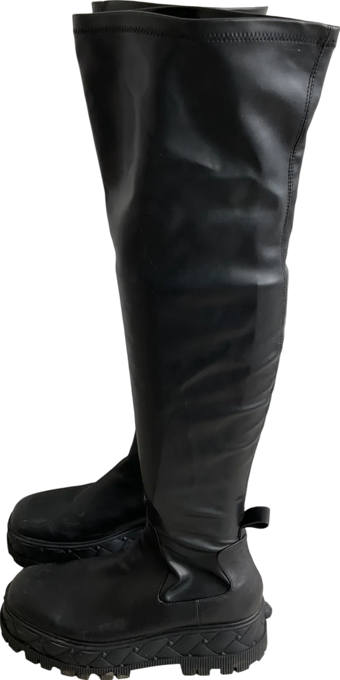 Kurt Geiger Black Trekker Knee Boots UK 8 EU 41 👠