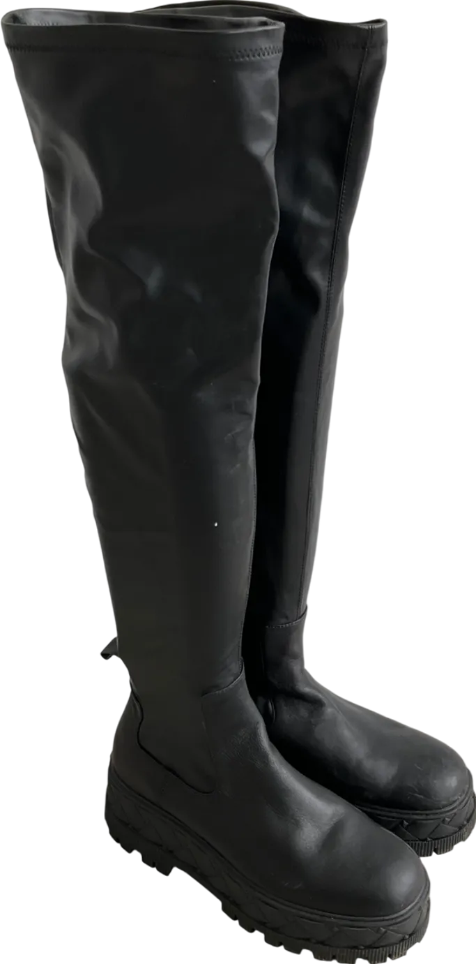 Kurt Geiger Black Trekker Knee Boots UK 8 EU 41 👠