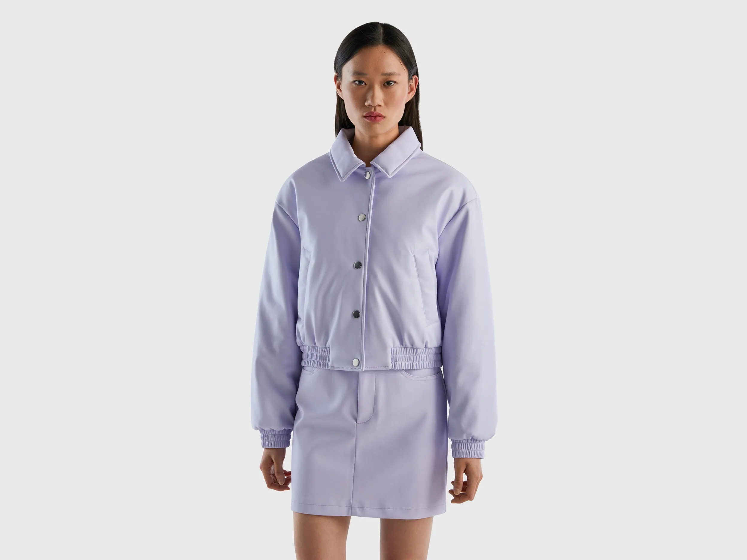 LIGHTWEIGHT BOMBER IN IMITATION LEATHER
