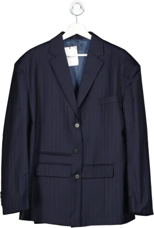 Marcela Blue Veronica Wool Pinstripe Blazer BNWT One Size