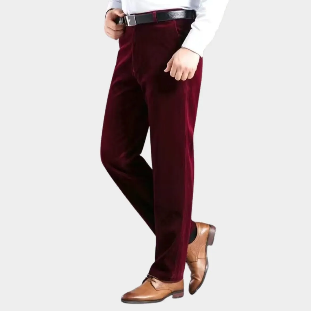 Mens Loose Corduroy Jogging Pants - Casual Autumn Winter Trousers, Streetwear, Wine Red, Black, Dark Green, and More