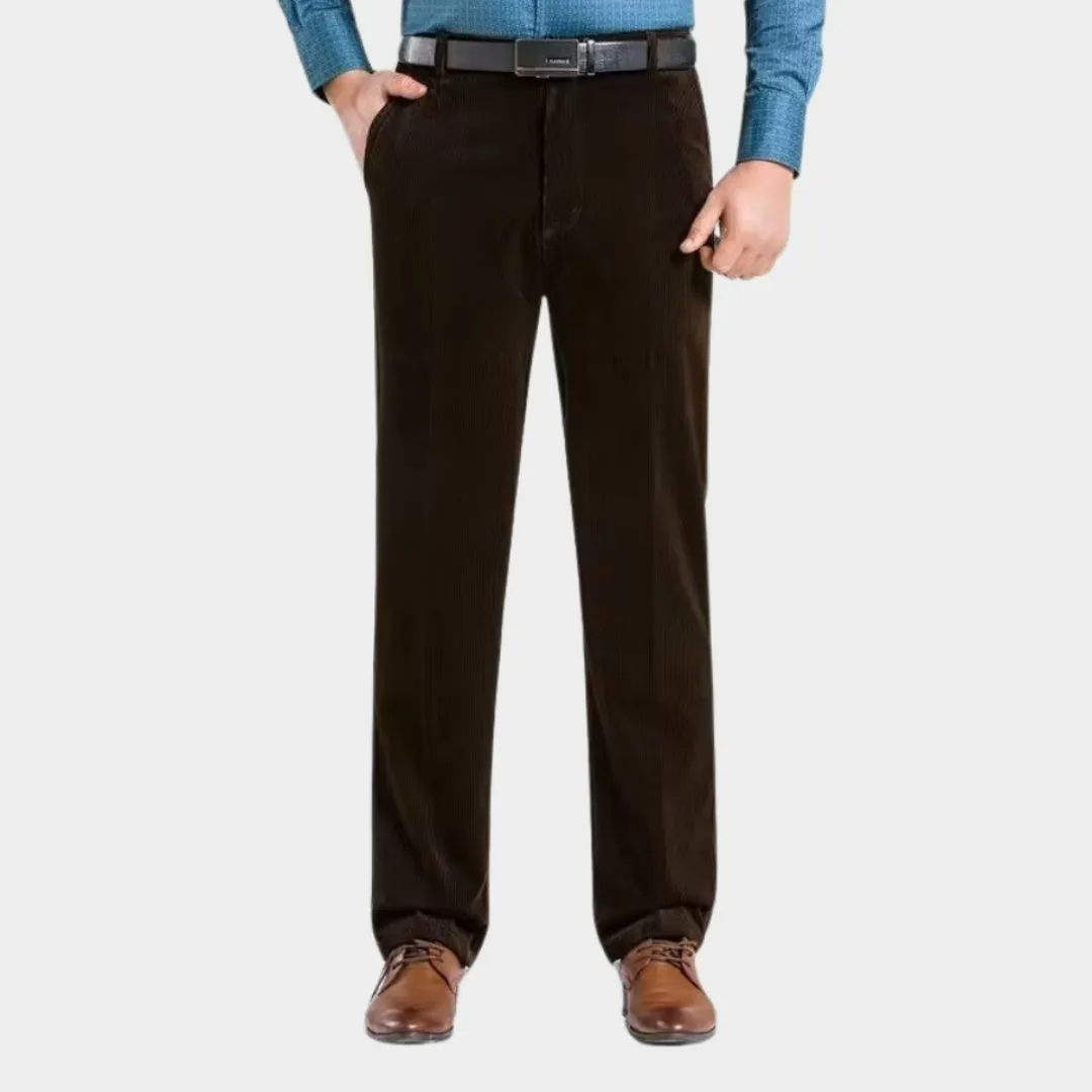 Mens Loose Corduroy Jogging Pants - Casual Autumn Winter Trousers, Streetwear, Wine Red, Black, Dark Green, and More