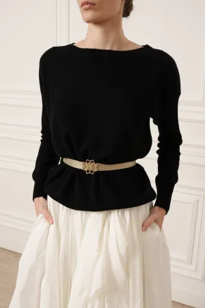 Rania Boat Neck Cashmere Sweater In Embassy