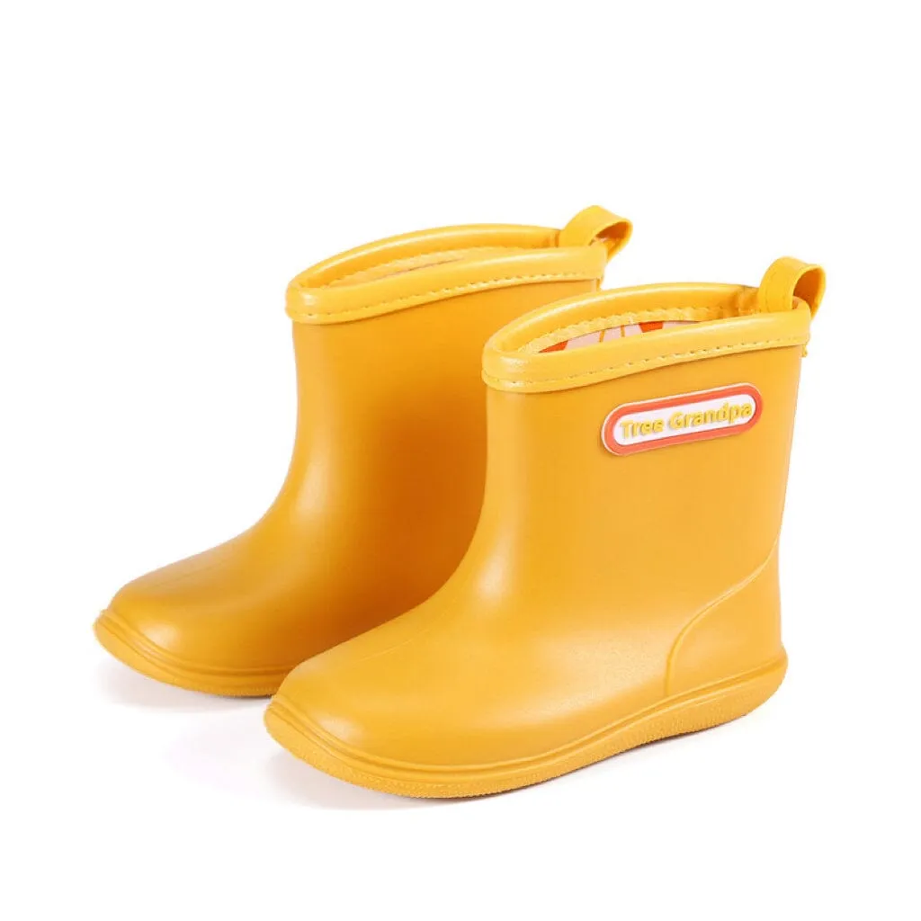 Tree Grandpa Solid Color Rain Boots