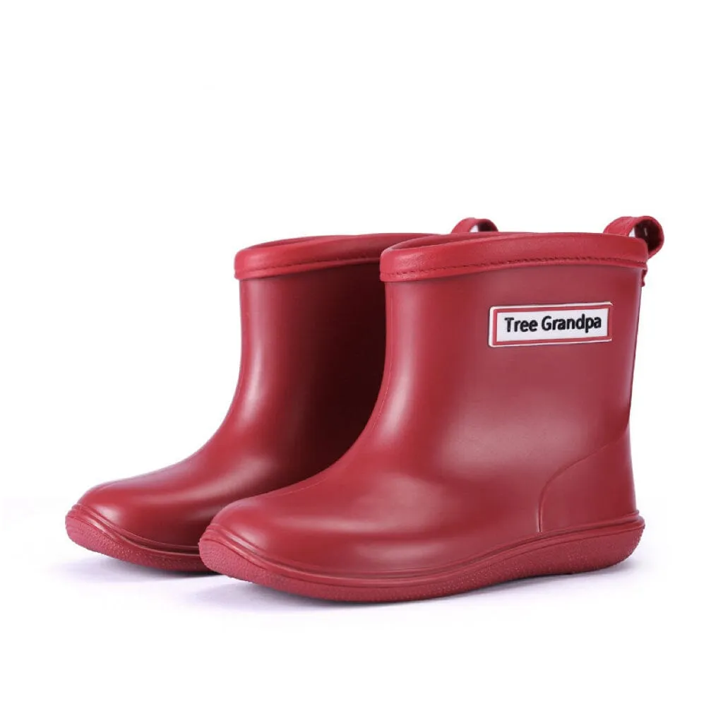 Tree Grandpa Solid Color Rain Boots