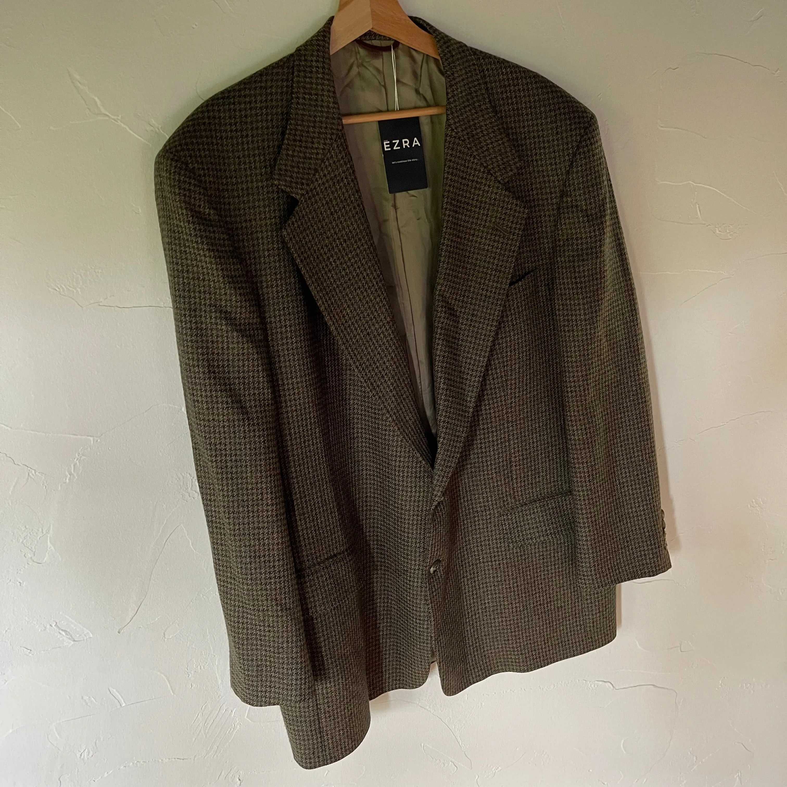 Vintage Oversized Houndstooth Wool Blazer by Hart Schaffer & Marx 80’s