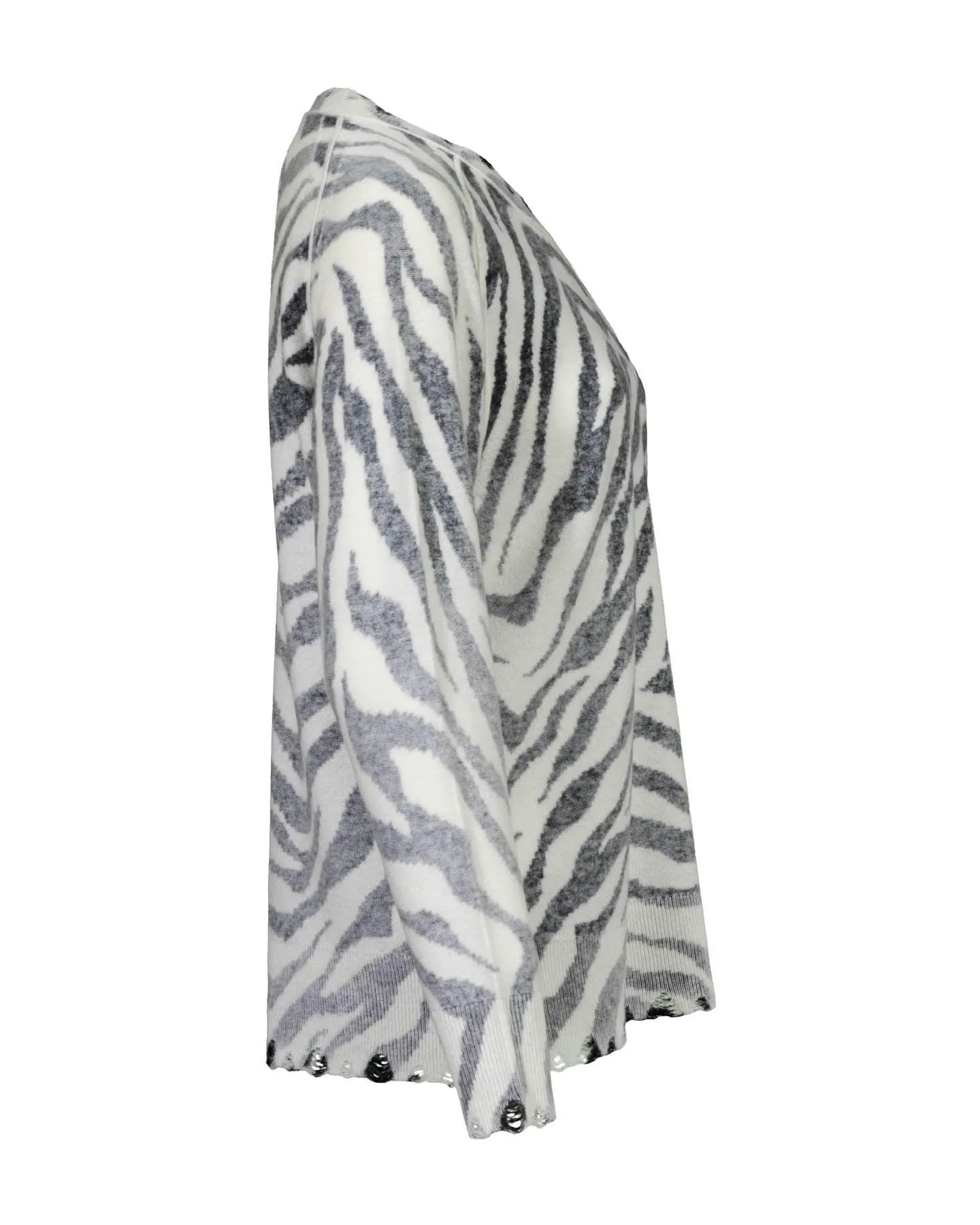 Zebra Print Cashmere Wool Sweater