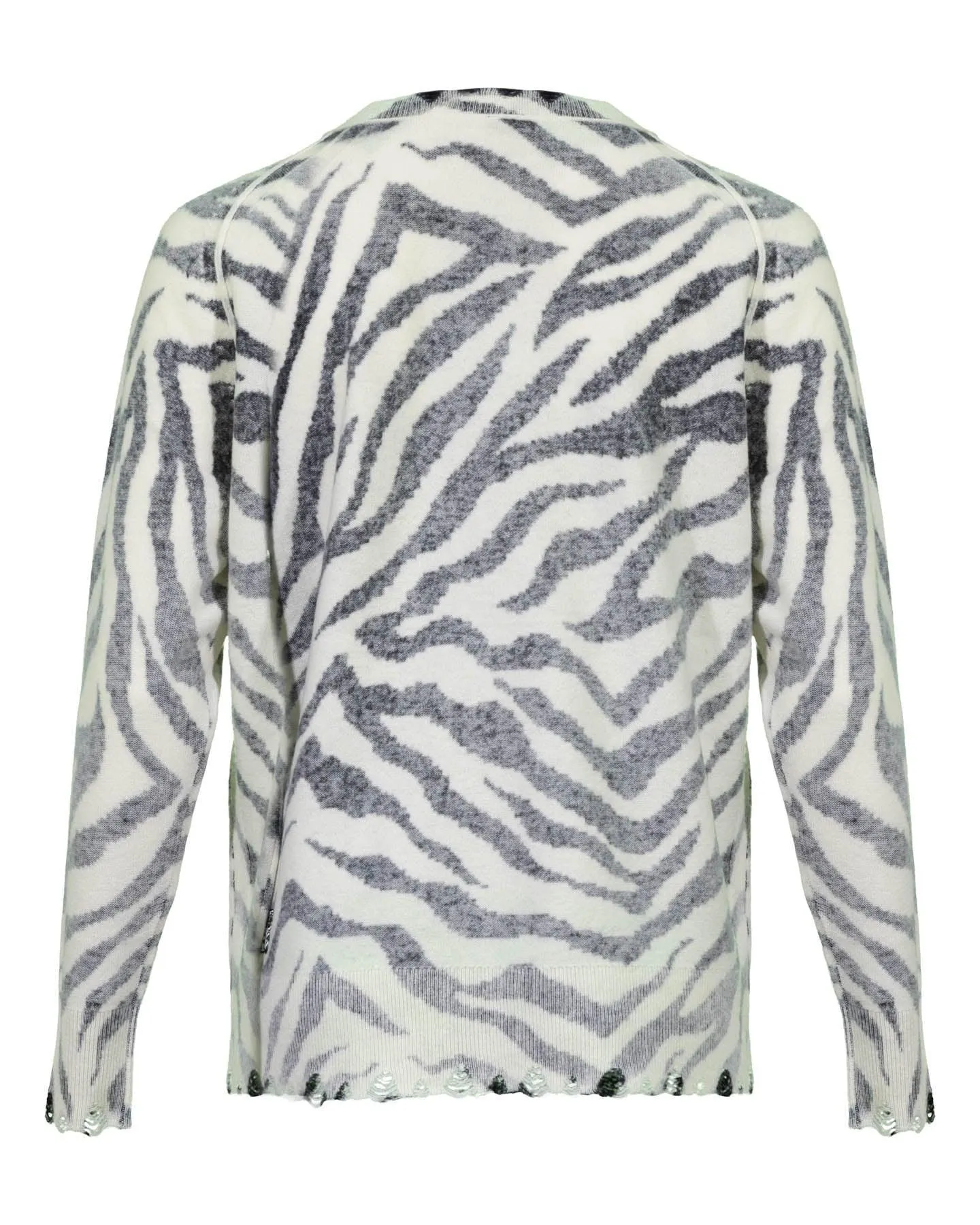 Zebra Print Cashmere Wool Sweater